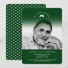 Uitnodigingen voor groene begrafenis van een fotot