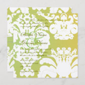 Uitnodigingen voor groene en gele bruiloft (Voorkant / Achterkant)