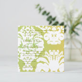 Uitnodigingen voor groene en gele bruiloft (Staand voorkant)