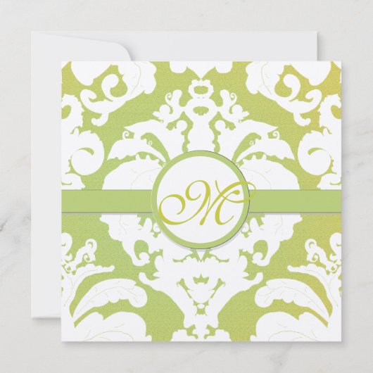 Uitnodigingen voor groene en gele bruiloft (Achterkant)