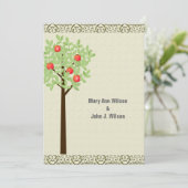 Uitnodigingen voor groene feestdagen voor appelboo (Staand voorkant)