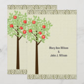 Uitnodigingen voor groene feestdagen voor appelboo (Voorkant / Achterkant)