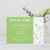 Uitnodigingen voor groene koffieproeverij voor ver (Staand voorkant)