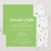 Uitnodigingen voor groene koffieproeverij voor ver (Voorkant / Achterkant)