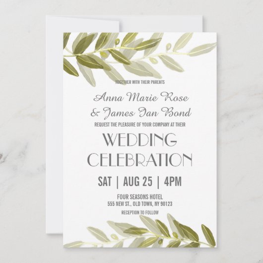 Uitnodigingen voor groene olifantenweddenschappen (Voorkant)