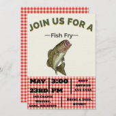 Uitnodigingen voor grote baarsvis frituren (Voorkant / Achterkant)