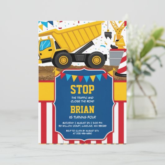 Uitnodigingen voor grote machinebouw (Staand voorkant)