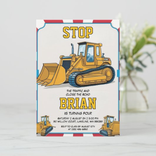 Uitnodigingen voor grote machinebouw (Staand voorkant)