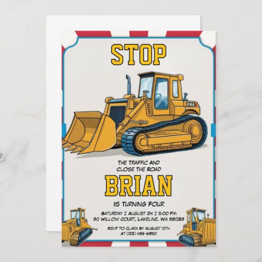 Uitnodigingen voor grote machinebouw (Voorkant / Achterkant)