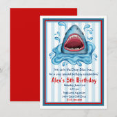 Uitnodigingen voor haaienverjaardagen (Voorkant / Achterkant)