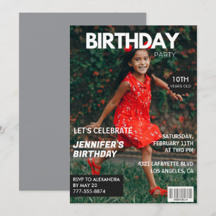 Uitnodigingen voor haar 10e verjaardag Tijdschrift