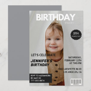 Uitnodigingen voor haar 5e verjaardag Tijdschrift