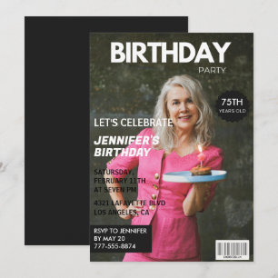 Uitnodigingen voor haar 75e verjaardag Tijdschrift
