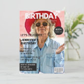 Uitnodigingen voor haar 80ste verjaardag Tijdschri (Staand voorkant)
