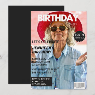 Uitnodigingen voor haar tijdschriftcover voor 100s