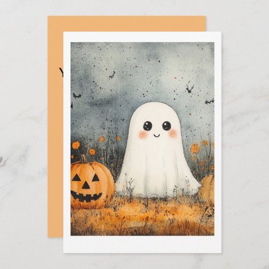 Uitnodigingen voor halloween (Voorkant / Achterkant)