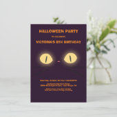 Uitnodigingen voor Halloween Birthday Cat Eyes (Staand voorkant)
