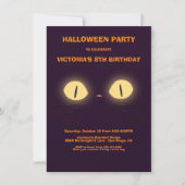 Uitnodigingen voor Halloween Birthday Cat Eyes (Voorkant)