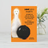 Uitnodigingen voor Halloween Bowling Feest (Staand voorkant)