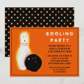 Uitnodigingen voor Halloween Bowling Feestje (Voorkant / Achterkant)