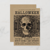 Uitnodigingen voor Halloween Party - Steampunk Kra (Voorkant / Achterkant)