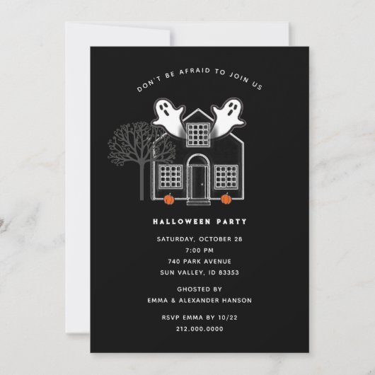 Uitnodigingen voor Halloweenfeest (Voorkant)