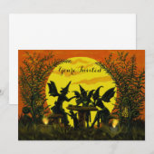 Uitnodigingen voor Halloweenfeest, heks feeën (Voorkant / Achterkant)