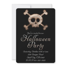 Uitnodigingen voor HALLOWEENPARTY met beenderen va