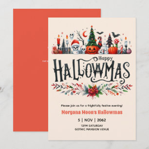 Uitnodigingen voor Hallowmas Halloween Kerst Mashu