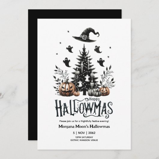 Uitnodigingen voor Hallowmas Halloween Kerst Mashu (Voorkant / Achterkant)