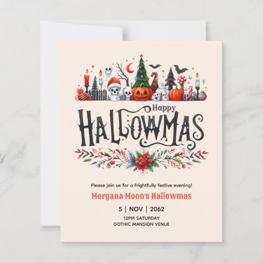 Uitnodigingen voor Hallowmas Halloween Kerst Mashu (Voorkant)