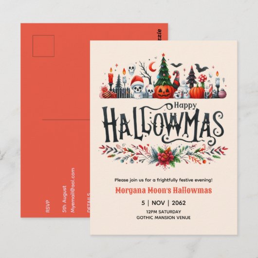 Uitnodigingen voor Hallowmas Halloween Kerst Mashu (Voorkant / Achterkant)