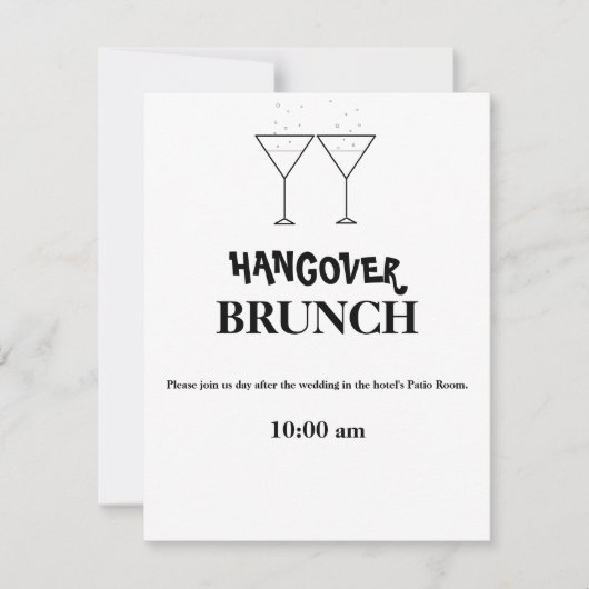 Uitnodigingen voor "Hangover Brunch" (Voorkant)