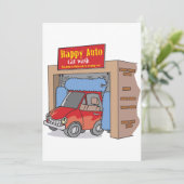 Uitnodigingen voor Happy Auto Car Wash (Staand voorkant)