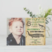 Uitnodigingen voor herdenkingsjongen, reptielensho (Staand voorkant)