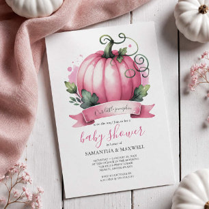 Uitnodigingen voor herfst baby shower kleine pompo