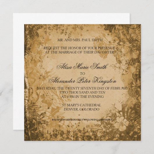 Uitnodigingen voor herfst Brown Autumn Weddenschap (Voorkant / Achterkant)