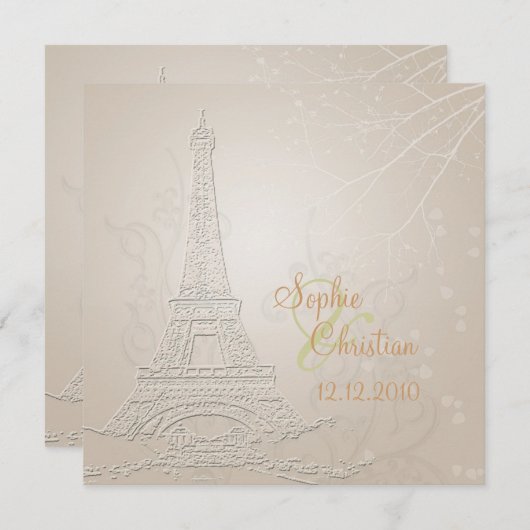 Uitnodigingen voor herfst en winterbruiloft (Voorkant / Achterkant)