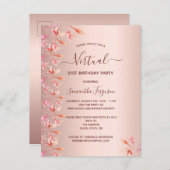 Uitnodigingen voor herfst van roos Gold-verjaardag (Voorkant / Achterkant)