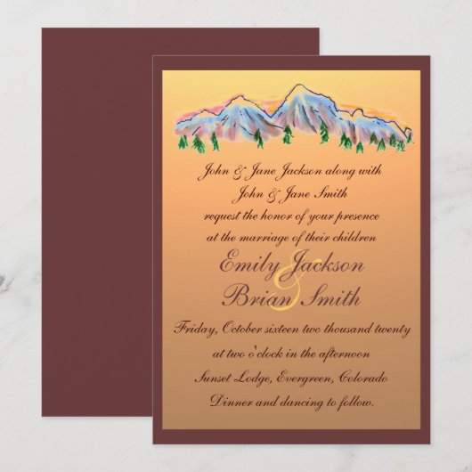 Uitnodigingen voor herfstbruiloft op basis van zon (Voorkant / Achterkant)