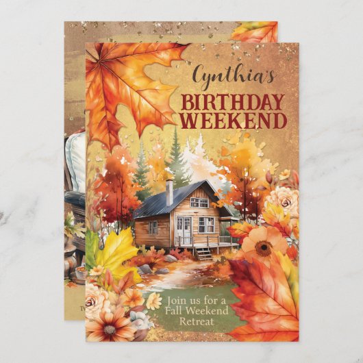 Uitnodigingen voor Herfstfeest (Voorkant / Achterkant)