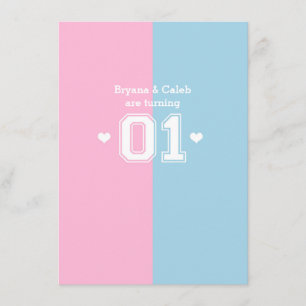 Uitnodigingen voor het 1e verjaardagsfeest van Twi