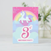 Uitnodigingen voor het 3e verjaardagsfeest - Unico (Staand voorkant)