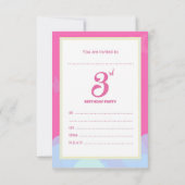 Uitnodigingen voor het 3e verjaardagsfeest - Unico (Achterkant)