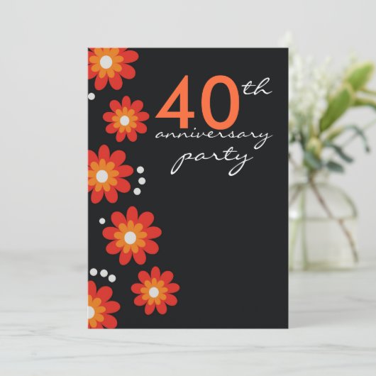 Uitnodigingen voor het 40-jarig huwelijksjubileumf (Staand voorkant)