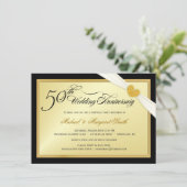 Uitnodigingen voor het 50-jarig huwelijksjubileumf (Staand voorkant)