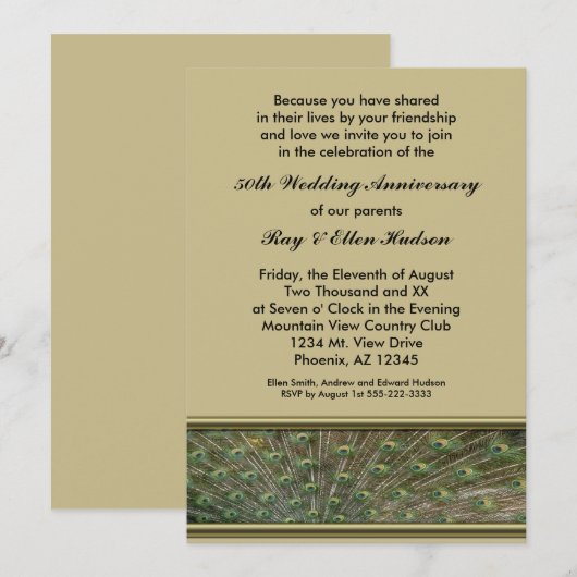 Uitnodigingen voor het 50-jarig jubileumfeest van  (Voorkant / Achterkant)