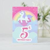 Uitnodigingen voor het 5e verjaardagsfeest - Unico (Staand voorkant)