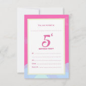 Uitnodigingen voor het 5e verjaardagsfeest - Unico (Achterkant)