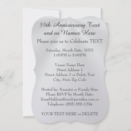 Uitnodigingen voor het 65-jarig huwelijksjubileum  (Achterkant)